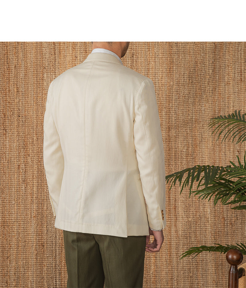 Linen Cotton Half Lining Lightweight Casual Breathable Suit