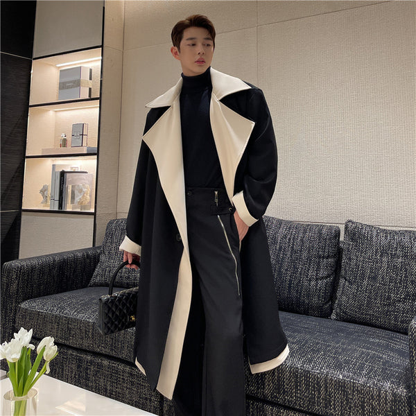 Large Lapel Mix And Match Bandage Dress Suit Coat