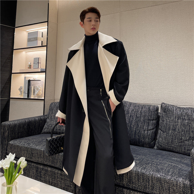 Large Lapel Mix And Match Bandage Dress Suit Coat