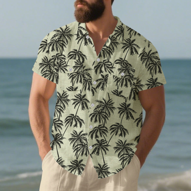 European And American Men's Beach Short Sleeve shirt
