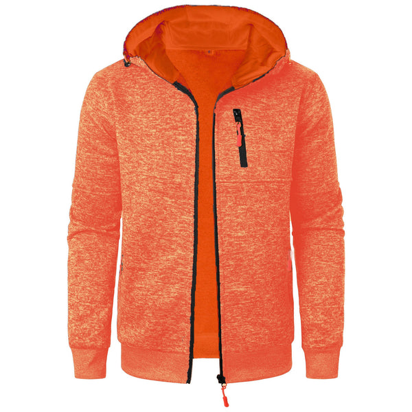 Men's Sports Casual Jacquard Hooded Jacket Knitted Cardigan