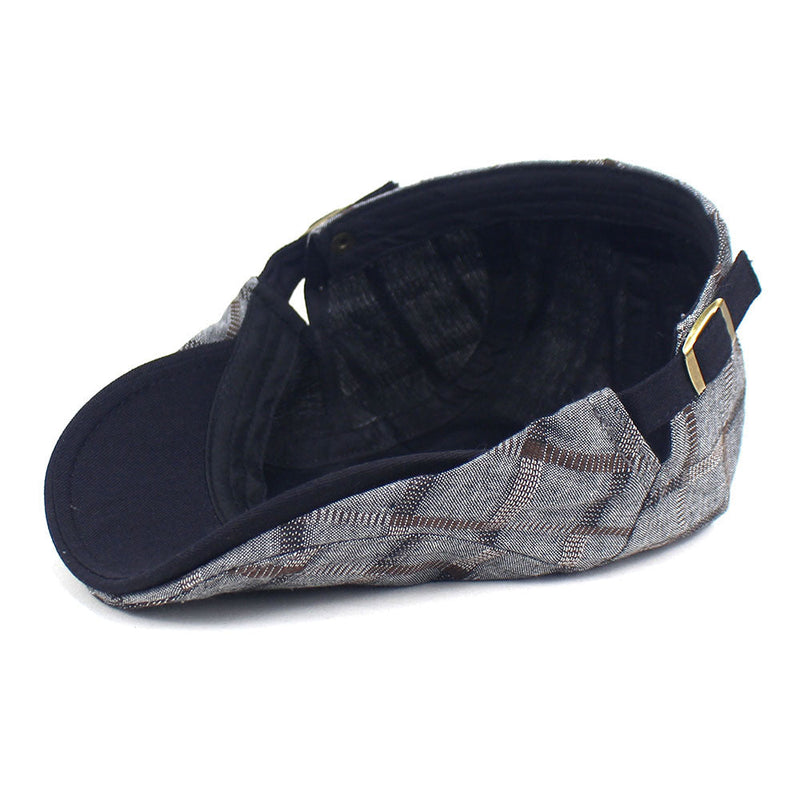 Casual Duck Tongue Checked Hat