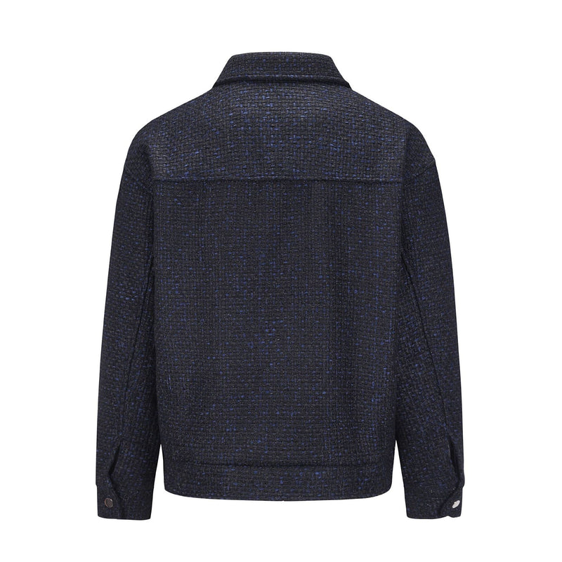Fashion Tweed Woven Couple Casual Men's Jacket