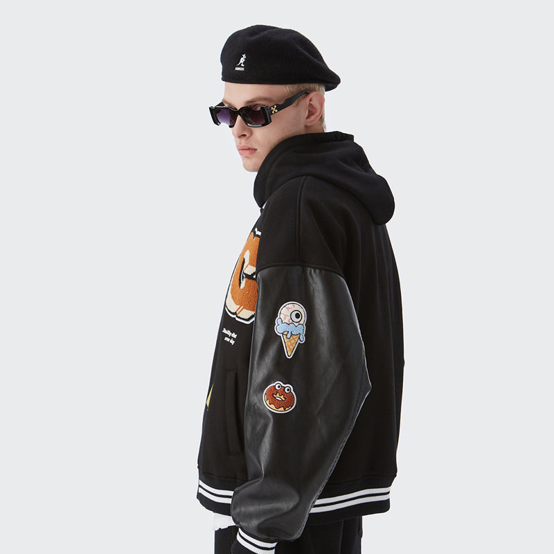 Men's And Women's Fleece Baseball Uniform Loose Jacket