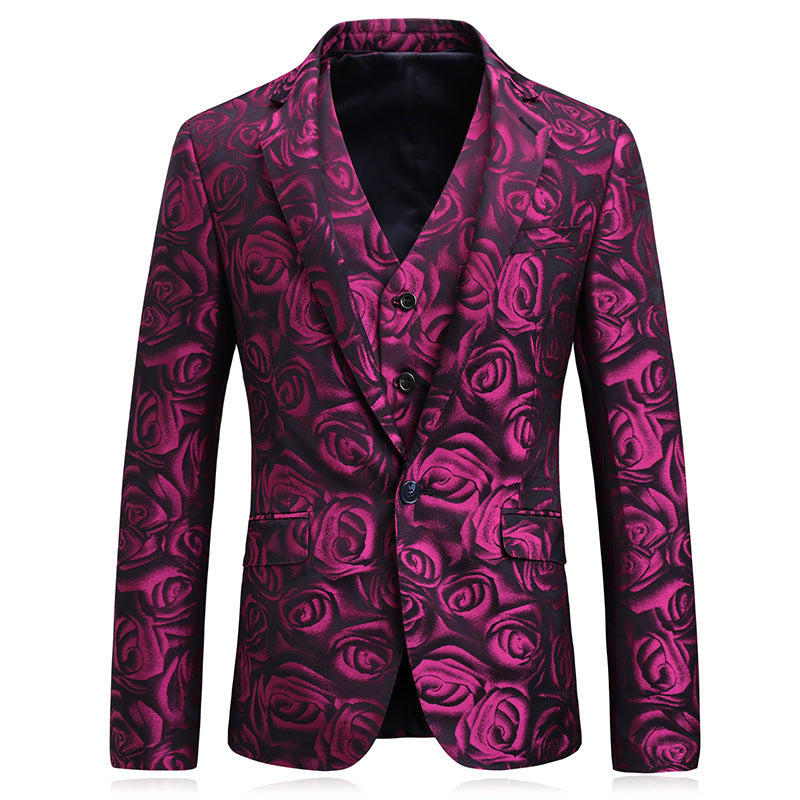 Printed men's wedding suit