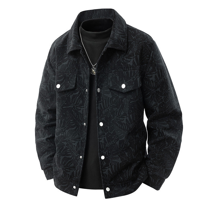 Corduroy Slim-fit Spring And Autumn Lapel Young And Middle-aged Casual Jacket For Men