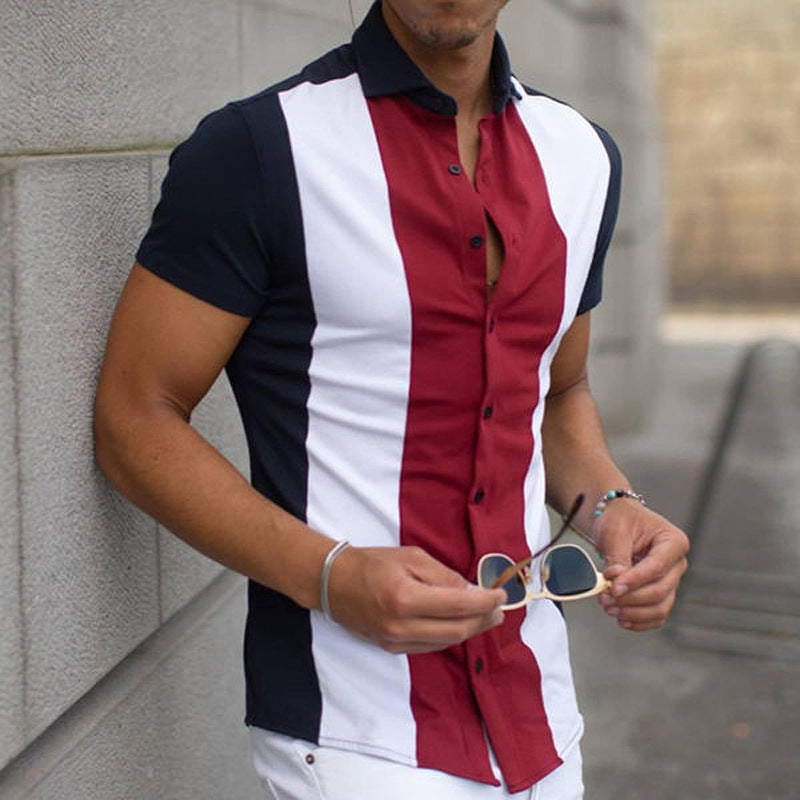 Men's Printed Hawaiian Beach Short Sleeve Shirt