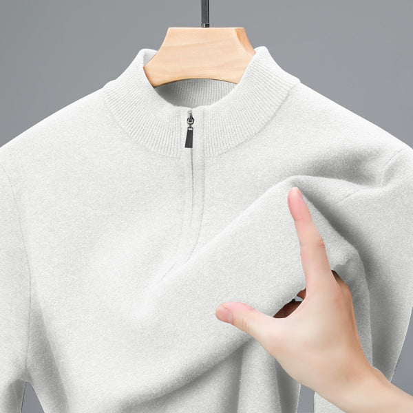 Men's Half-high Collar Zipper Sweater