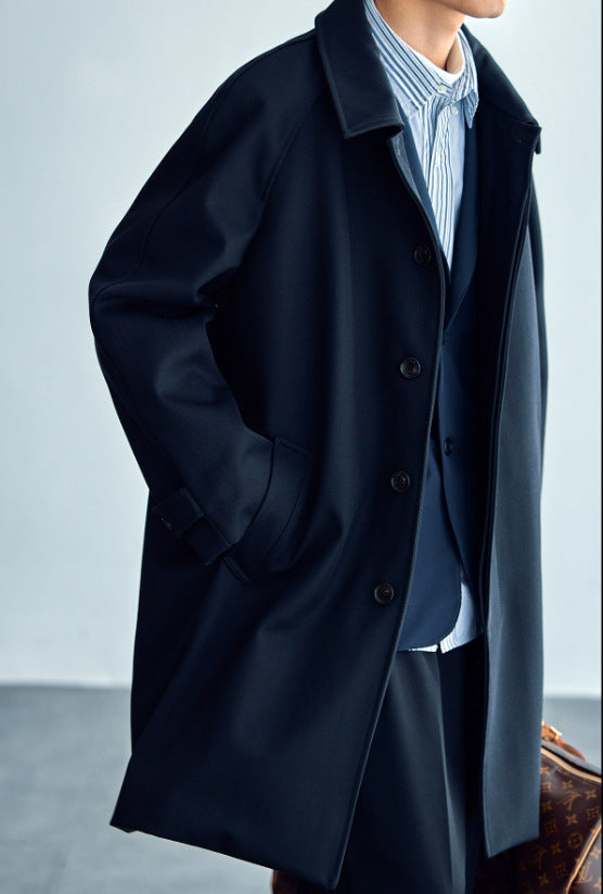 Wool Profile Trench Coat Raglan Sleeve
