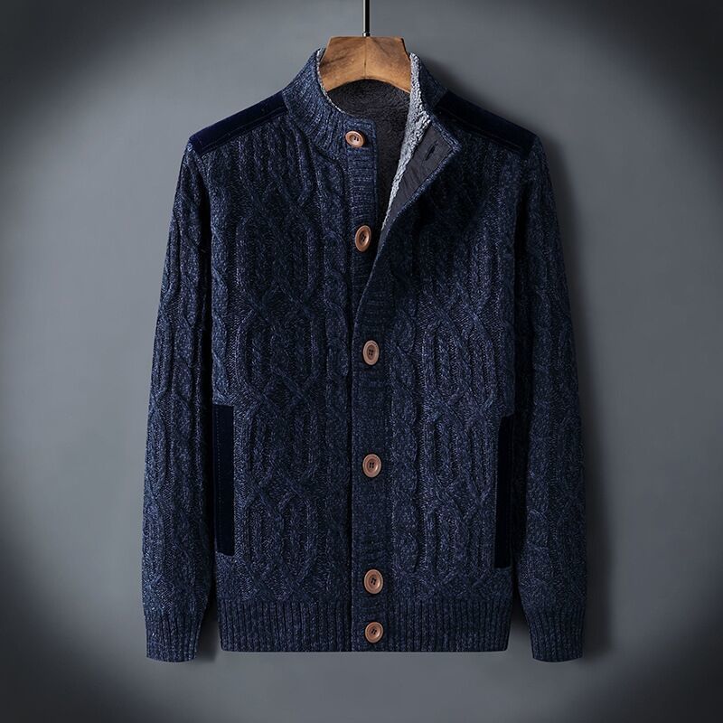Men's Fleece-lined Thickened Sweater Autumn And Winter sweater