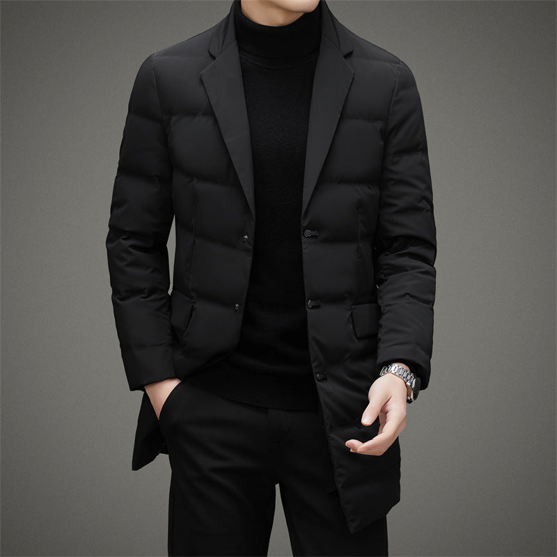 Men's Scarf Collar Cold-proof Down Jacket