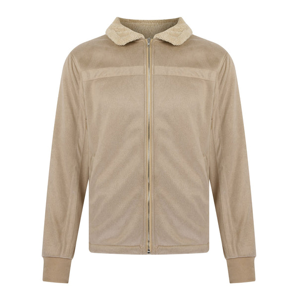 Frosted Velvet Plain Leather Jacket