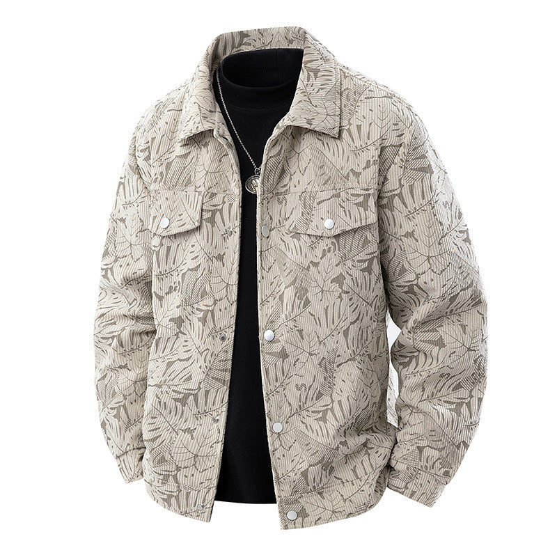 Corduroy Slim-fit Spring And Autumn Lapel Young And Middle-aged Casual Jacket For Men