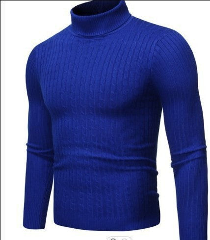 Men's Sweater Casual Retro Twisted Flower Turtleneck Knitting sweater