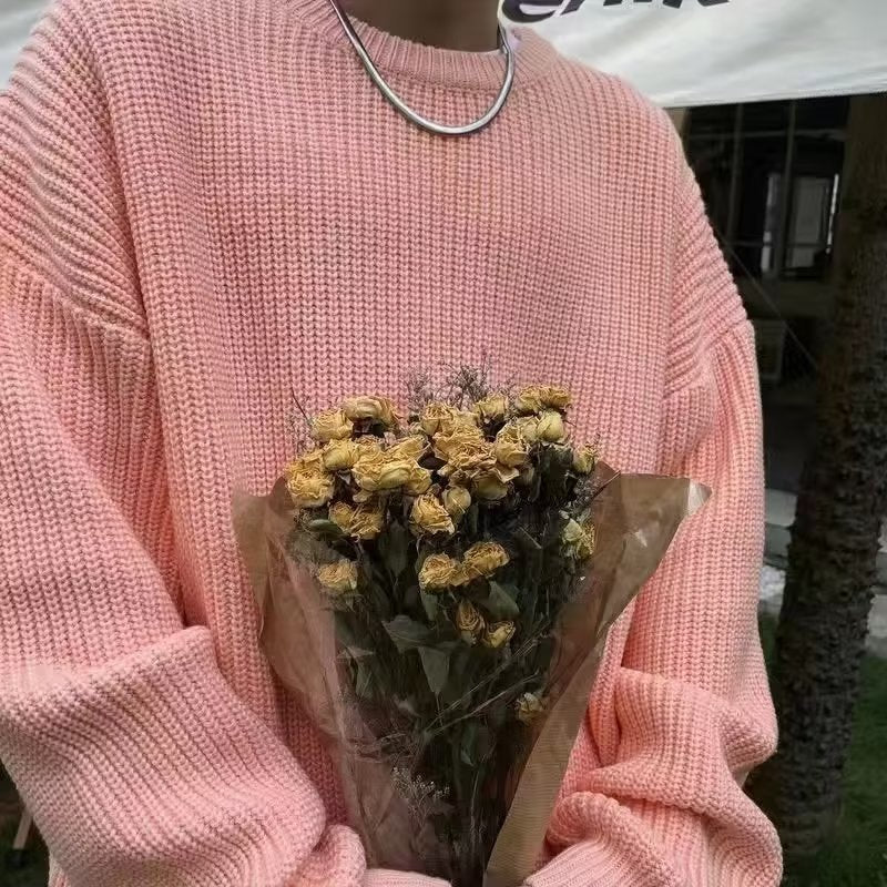 Loose Casual Retro Crew Neck Sweater