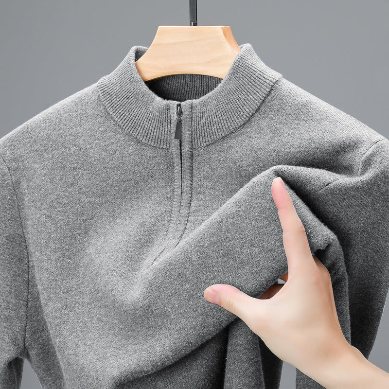 Men's Half-high Collar Zipper Sweater