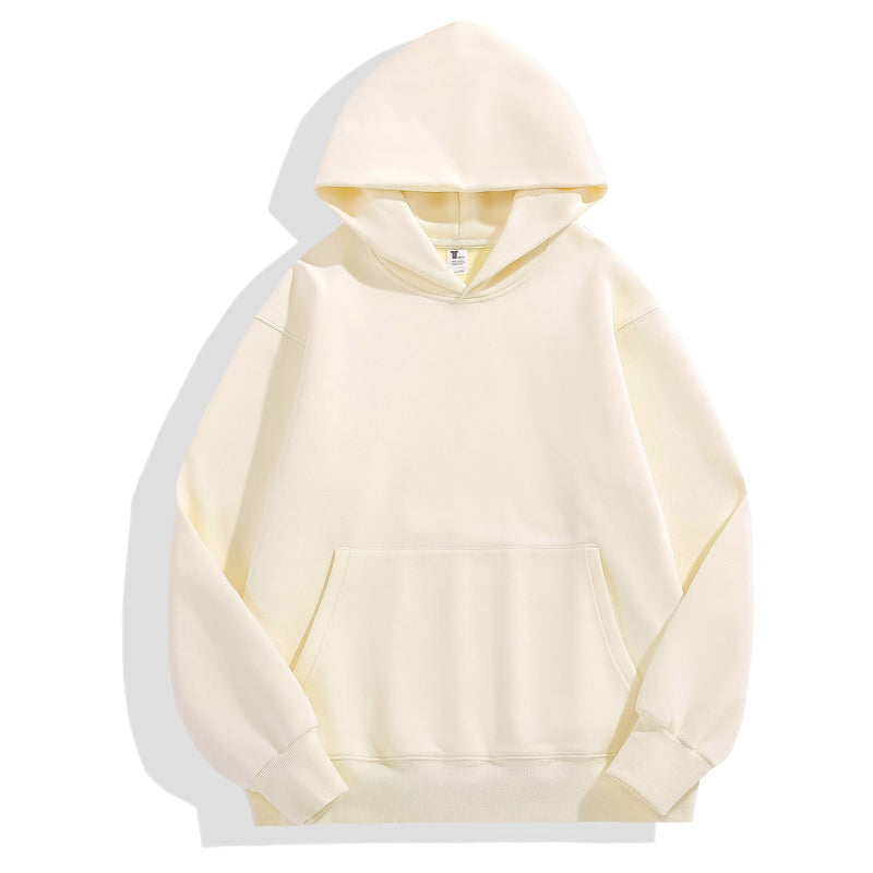 Fleece Hooded Pullover Men's Solid Color Sweater