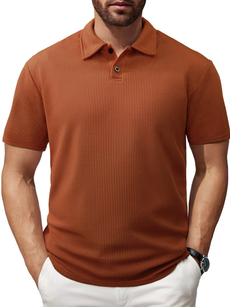 Men's Casual Striped Lapel Short Sleeve t-shirt