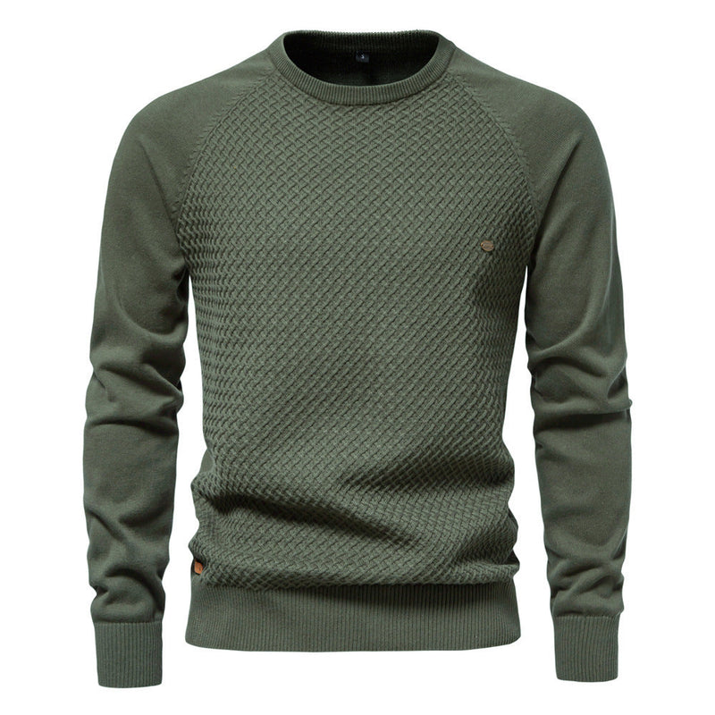 Men's Pullover Solid Color Raglan Sleeve Sweater