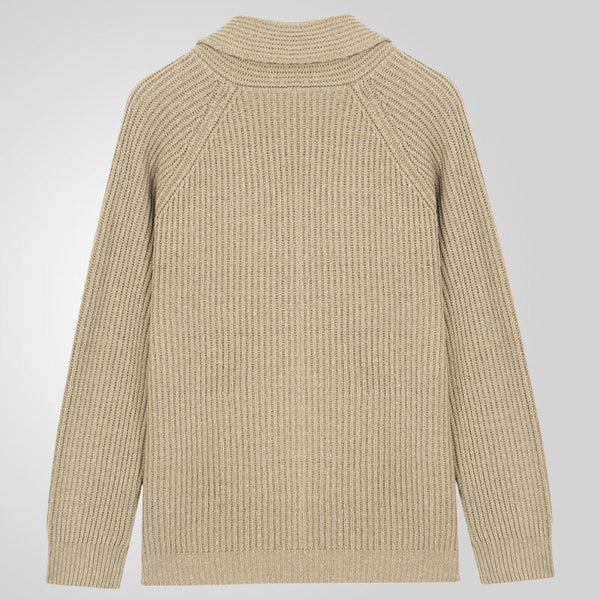 Men's Lapel Knitting Cardigan Button Sweater With Pockets