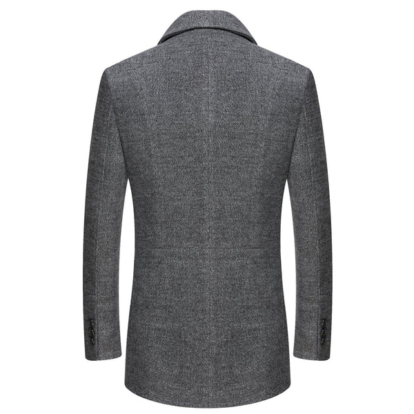 Middle Aged Men Thick Lapel Coat