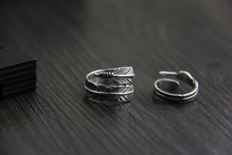 New Punk Feathers Arrow Opening Ring