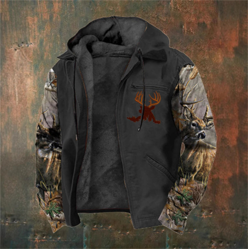 Fleece-lined Thick Winter Thick Velvet Cotton-padded Jacket With Pockets