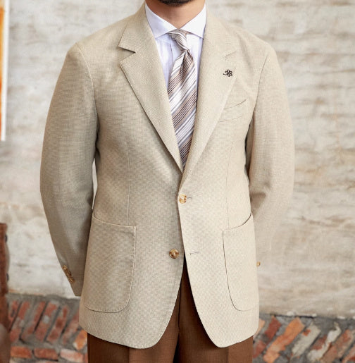 Commuter Cotton And Linen Textured Single-breasted Suit British Breathable blazer