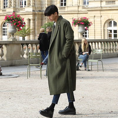 Men's Loose Thickened Warm Long trench Coat