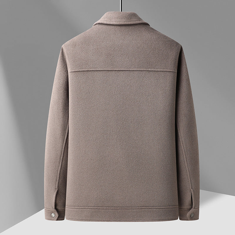 Autumn And Winter Men's Lapel Detachable Down Feather Liner Wool Workwear Jacket
