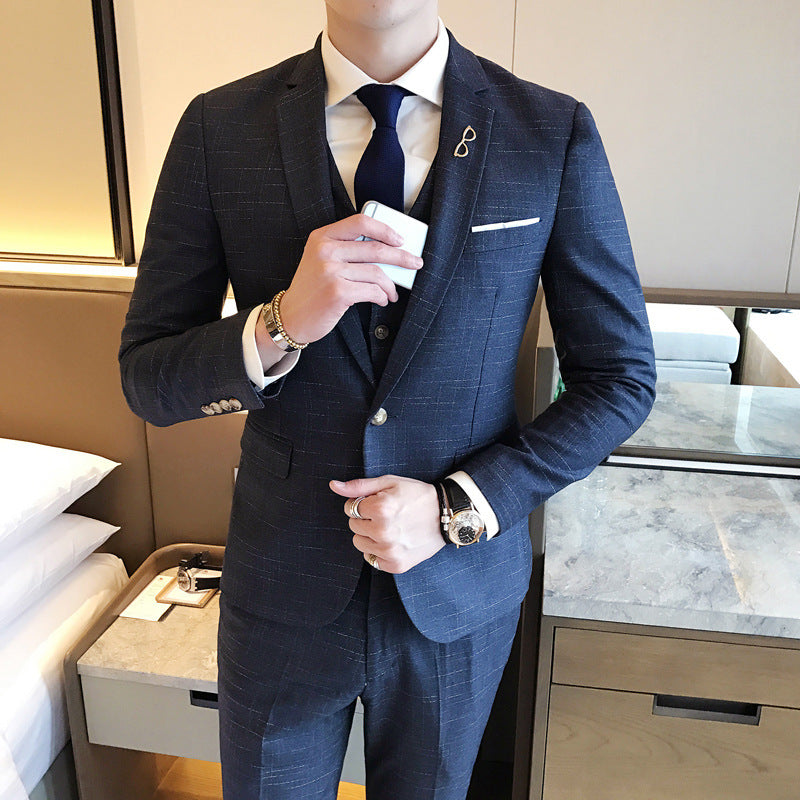 Single Button Three-Piece Suit