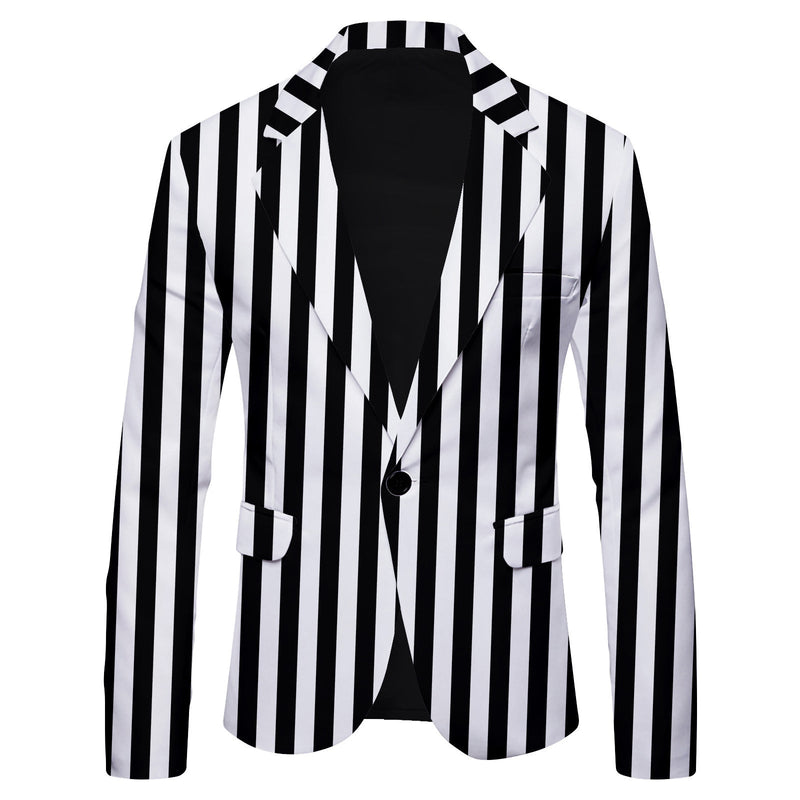 Men's Single Row One Button Polka Dot Printing Casual Suit Jacket