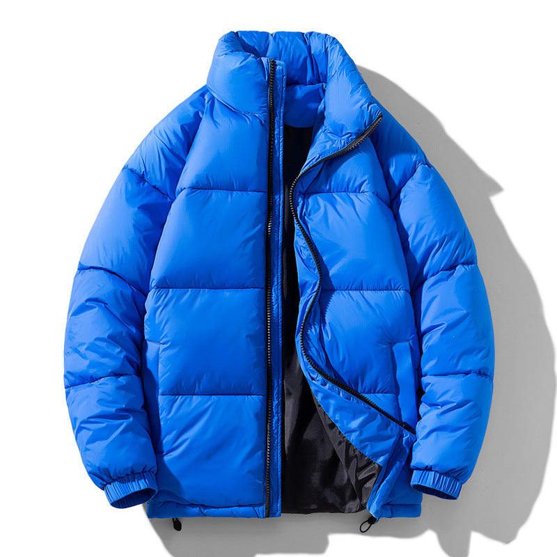 Pine Solid Color Stand Collar Winter Men's Cotton Jacket