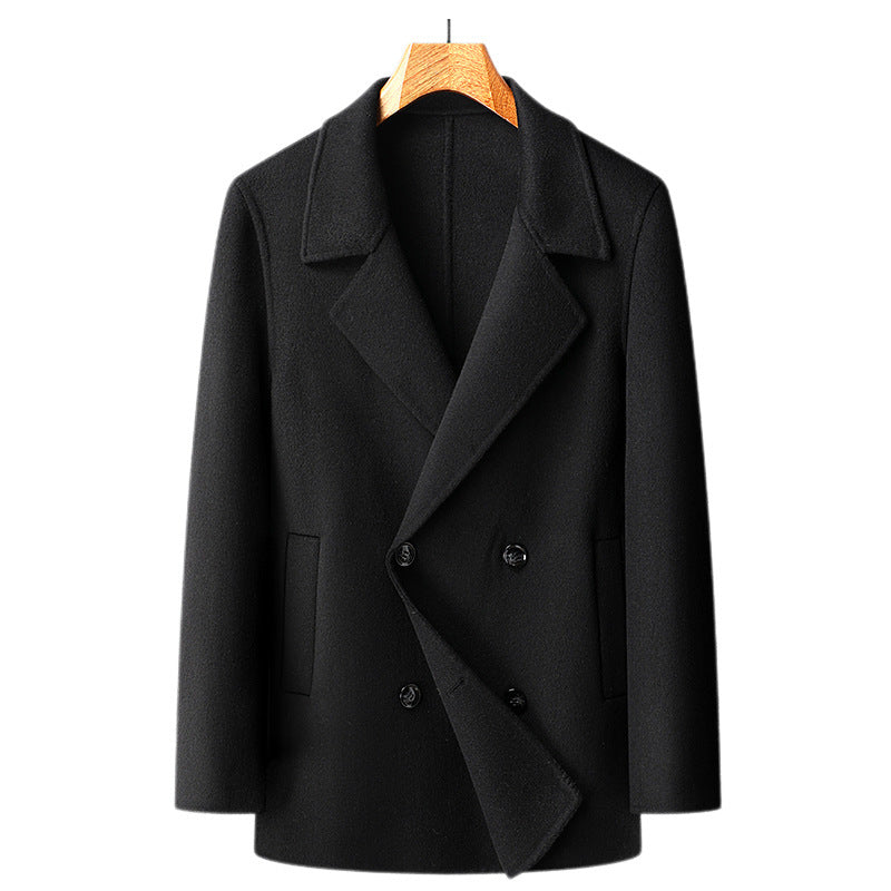 Handmade Woolen  Double Breasted Coat
