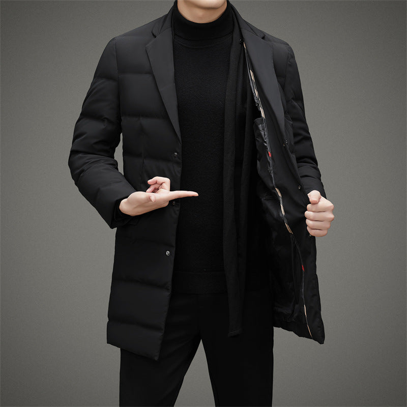 Men's Scarf Collar Cold-proof Down Jacket