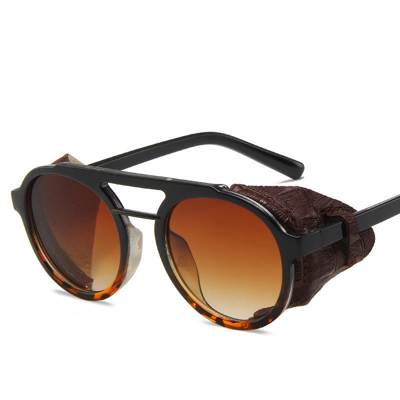 Windproof big frame steampunk sunglasses