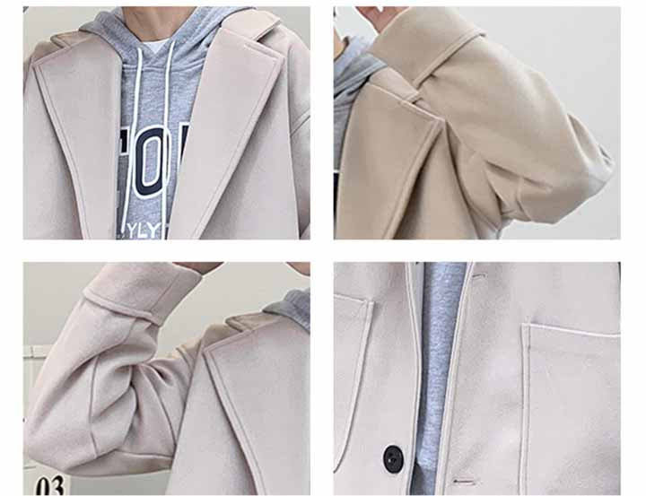 Fashion Men's Mid-length Thick Woolen Coat