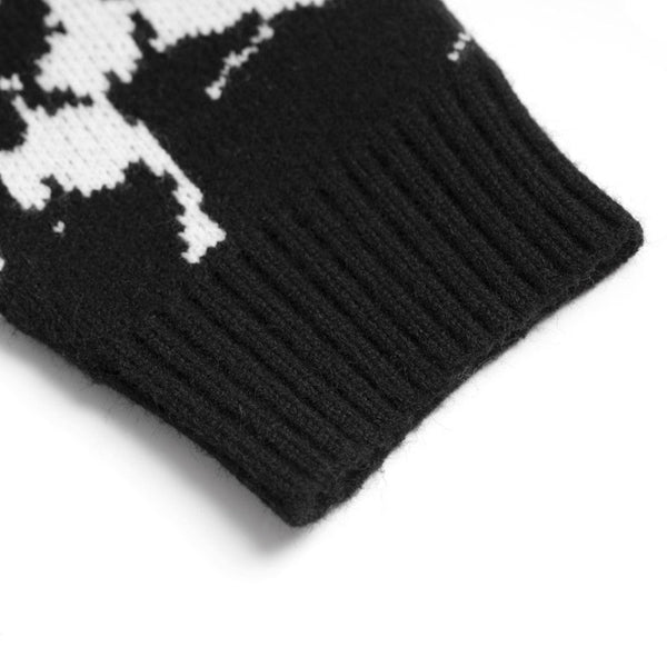 Contrast Stitching Jacquard V-neck Knitted Cardigan Men's