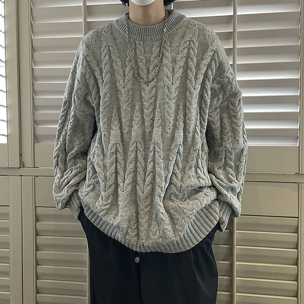 Men's Crewneck Solid Color Knitwear Sweater