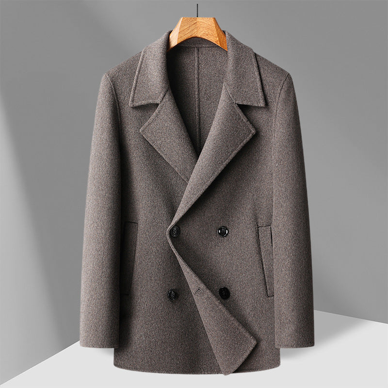Handmade Woolen  Double Breasted Coat