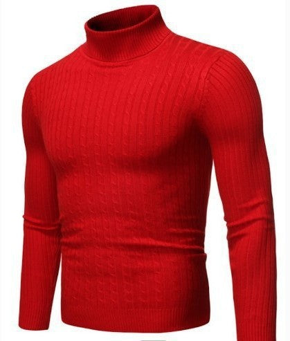 Men's Sweater Casual Retro Twisted Flower Turtleneck Knitting sweater