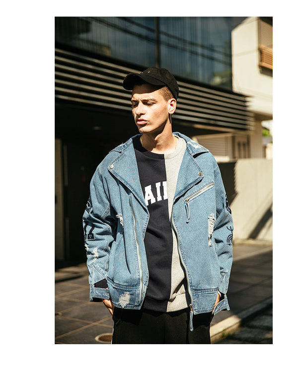 Stylish Collar Jean Jacket