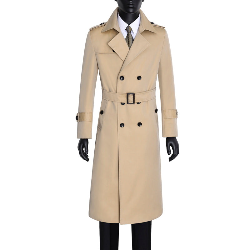 Men's Spring And Autumn Super Long trench coat