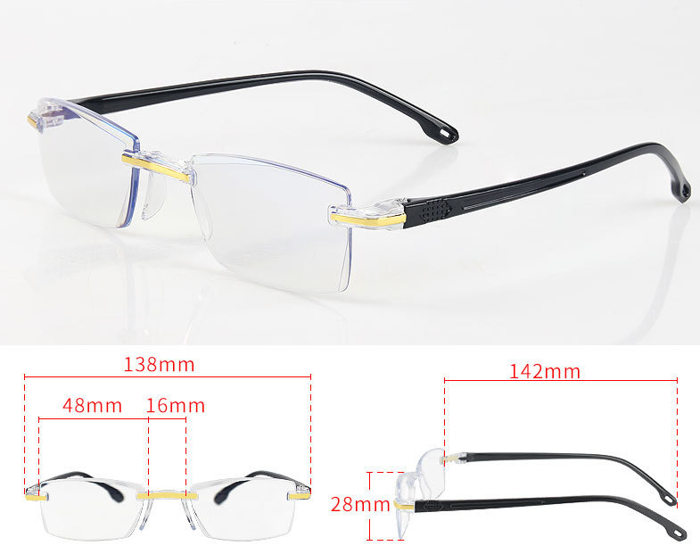 The New Diamond Cut Edge Reading Glasses Frameless