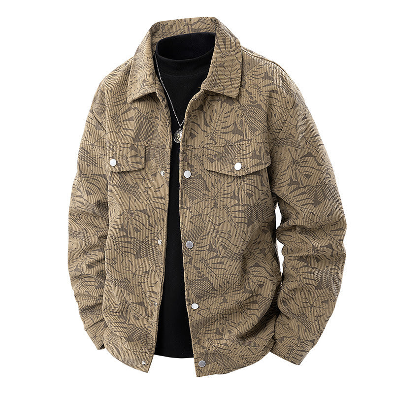 Corduroy Slim-fit Spring And Autumn Lapel Young And Middle-aged Casual Jacket For Men