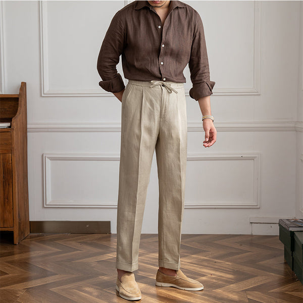 Casual Thin Tethered Linen Pants for men