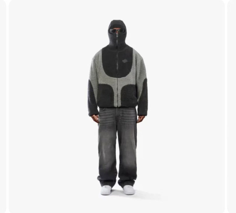 Men's Lamb Wool Hooded Zipper Coat