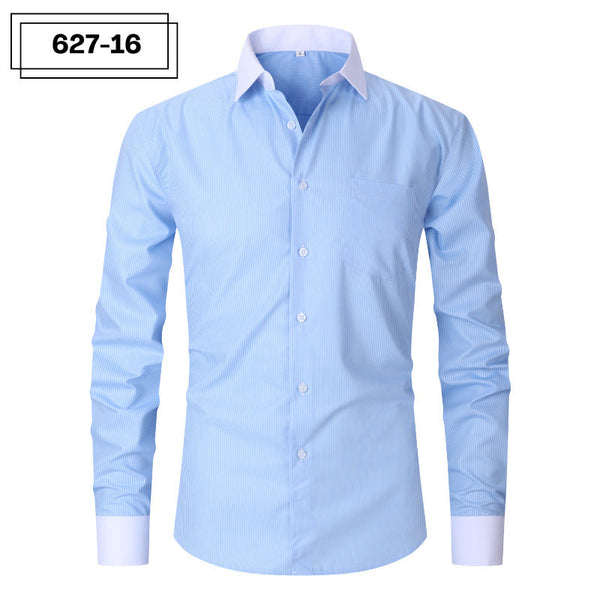 Men's Casual American-style Long-sleeved Striped Shirt