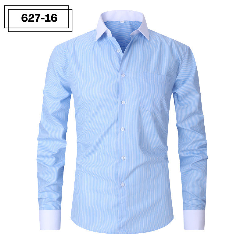 Men's Casual American-style Long-sleeved Striped Shirt
