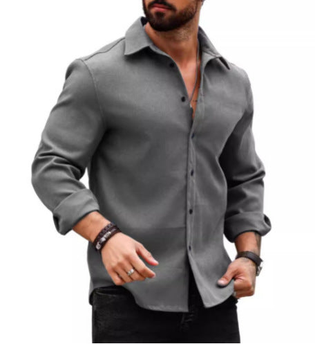 Men's Cotton And Linen Long Sleeve Shirt